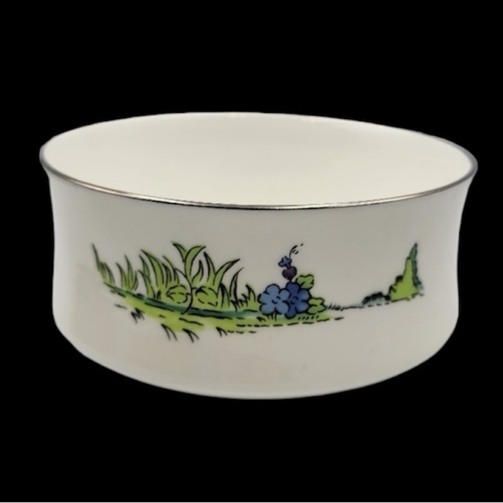 Crown Sterling English Bone China Bowl Covent Garden Blue Green Cottagecore